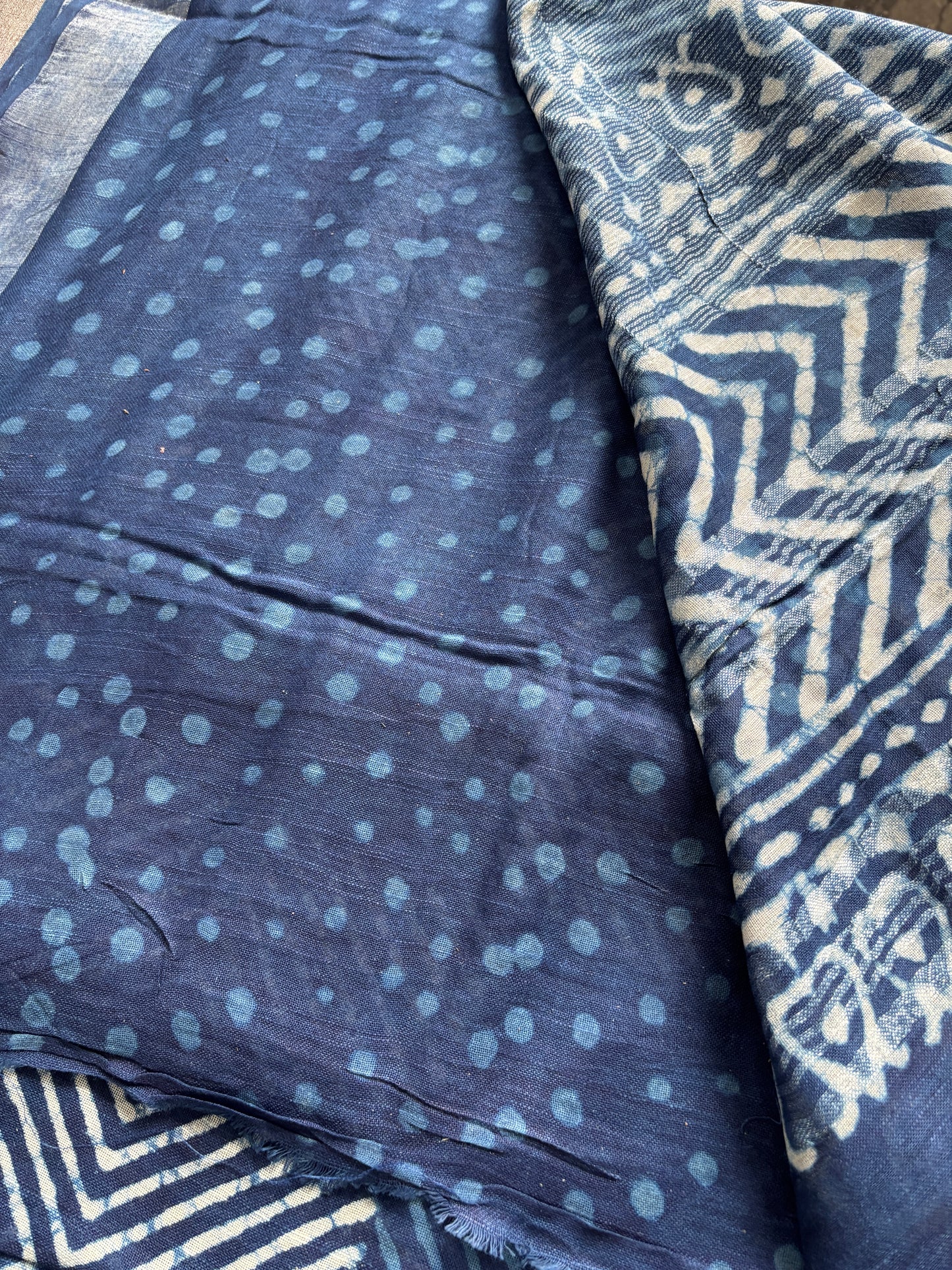 Blue Rhythm Linen Saree
