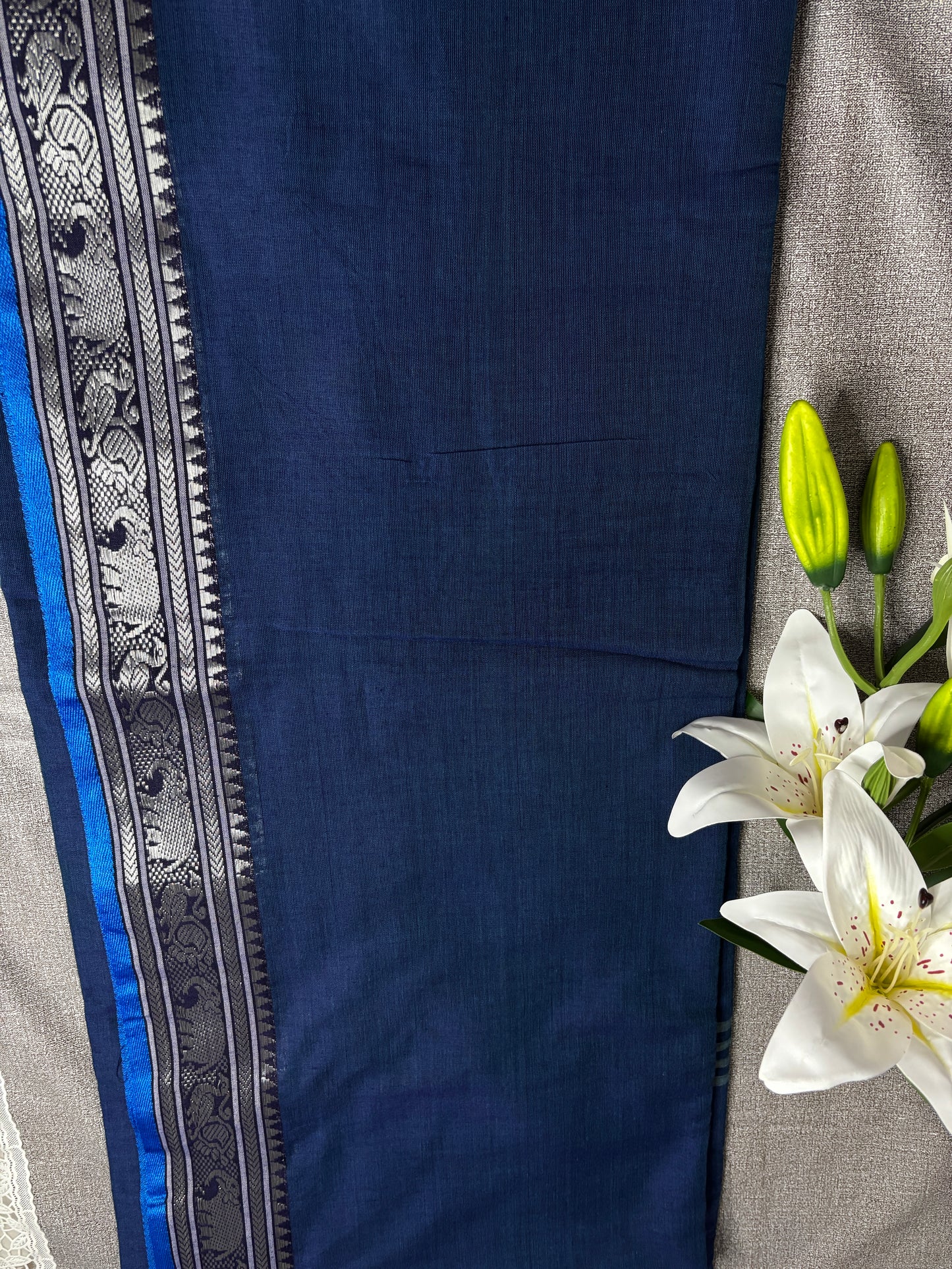 Blue Maheswari Cotton saree