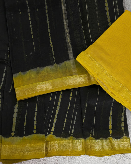 Black Ember Maheswari Silk Saree