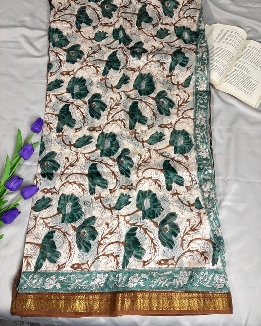 Forest Petals Maheswari Silk Saree