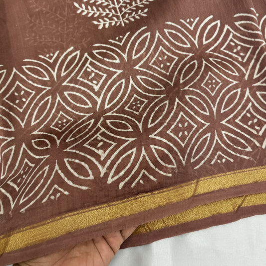 Cocoa Accent Chanderi Silk Saree