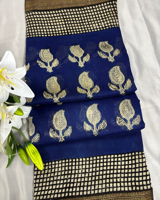 Indigo Grace Maheswari Silk Saree
