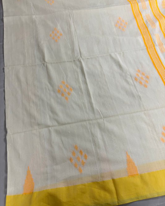 White Élan Woven Cotton Saree