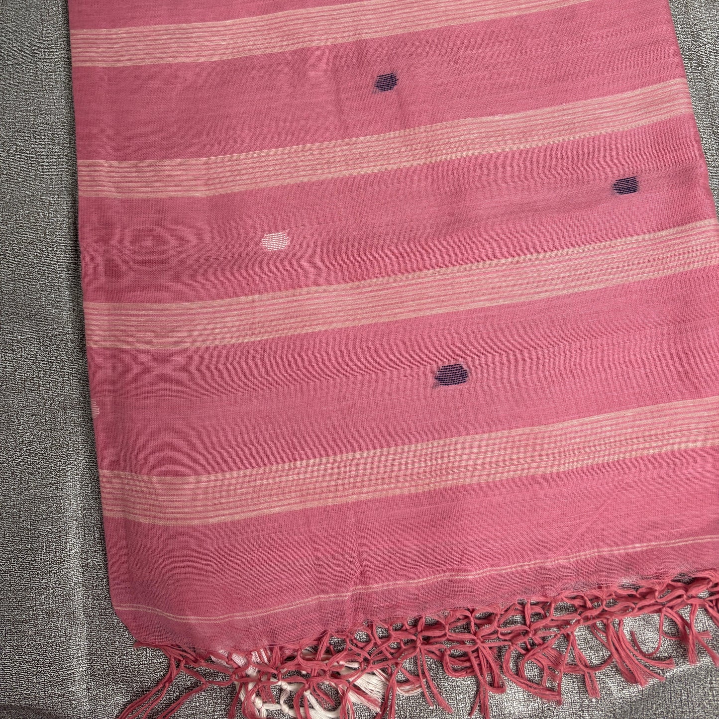 Temple Aura Pink Cotton Saree