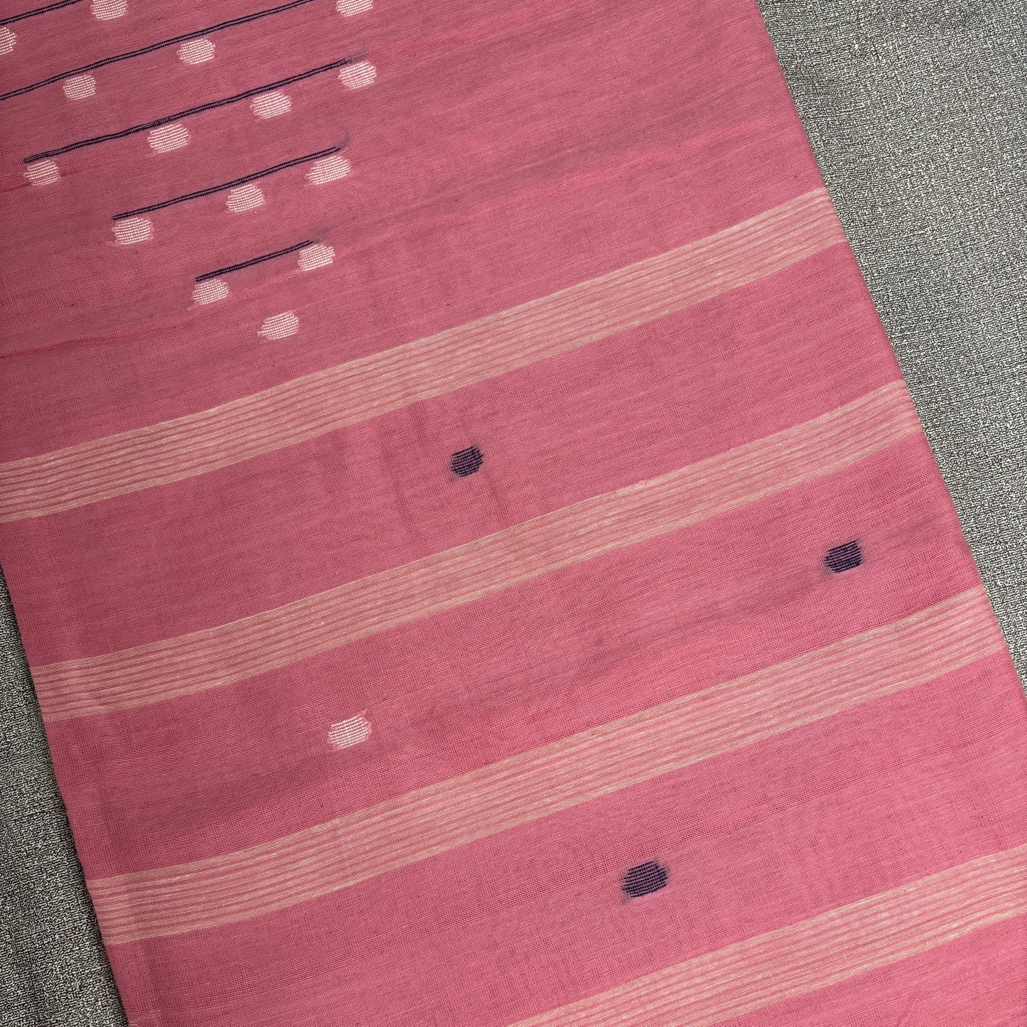 Temple Aura Pink Cotton Saree