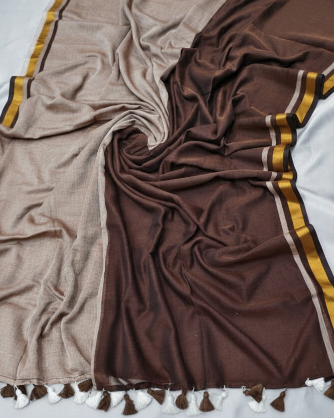 Sand and Soil Brown Mul Cotton Saree