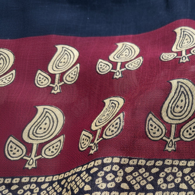 Black Amber Linen Saree