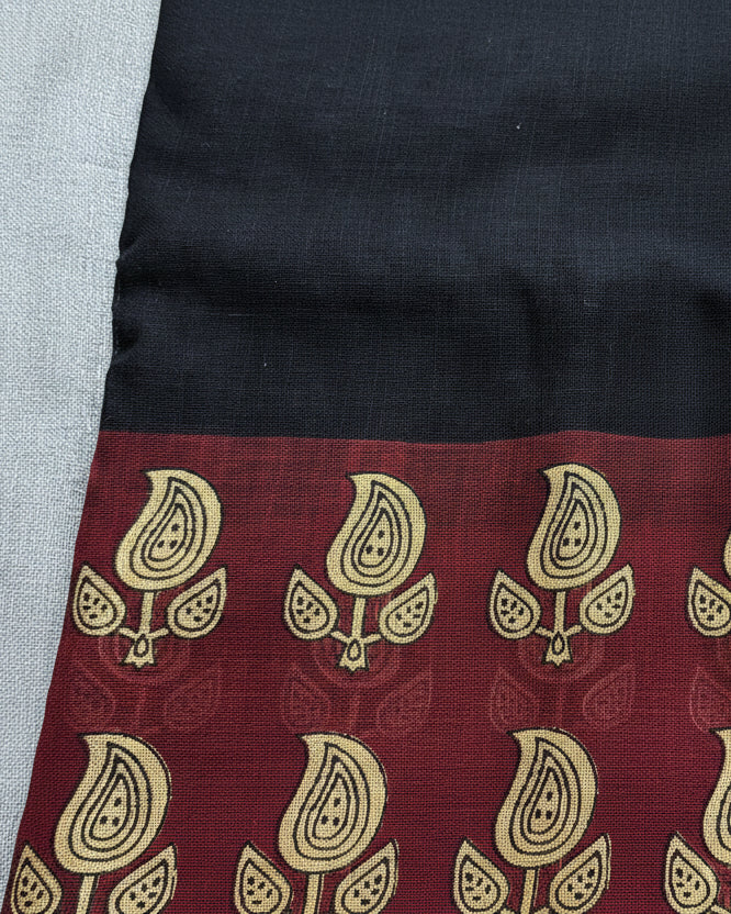 Black Amber Linen Saree