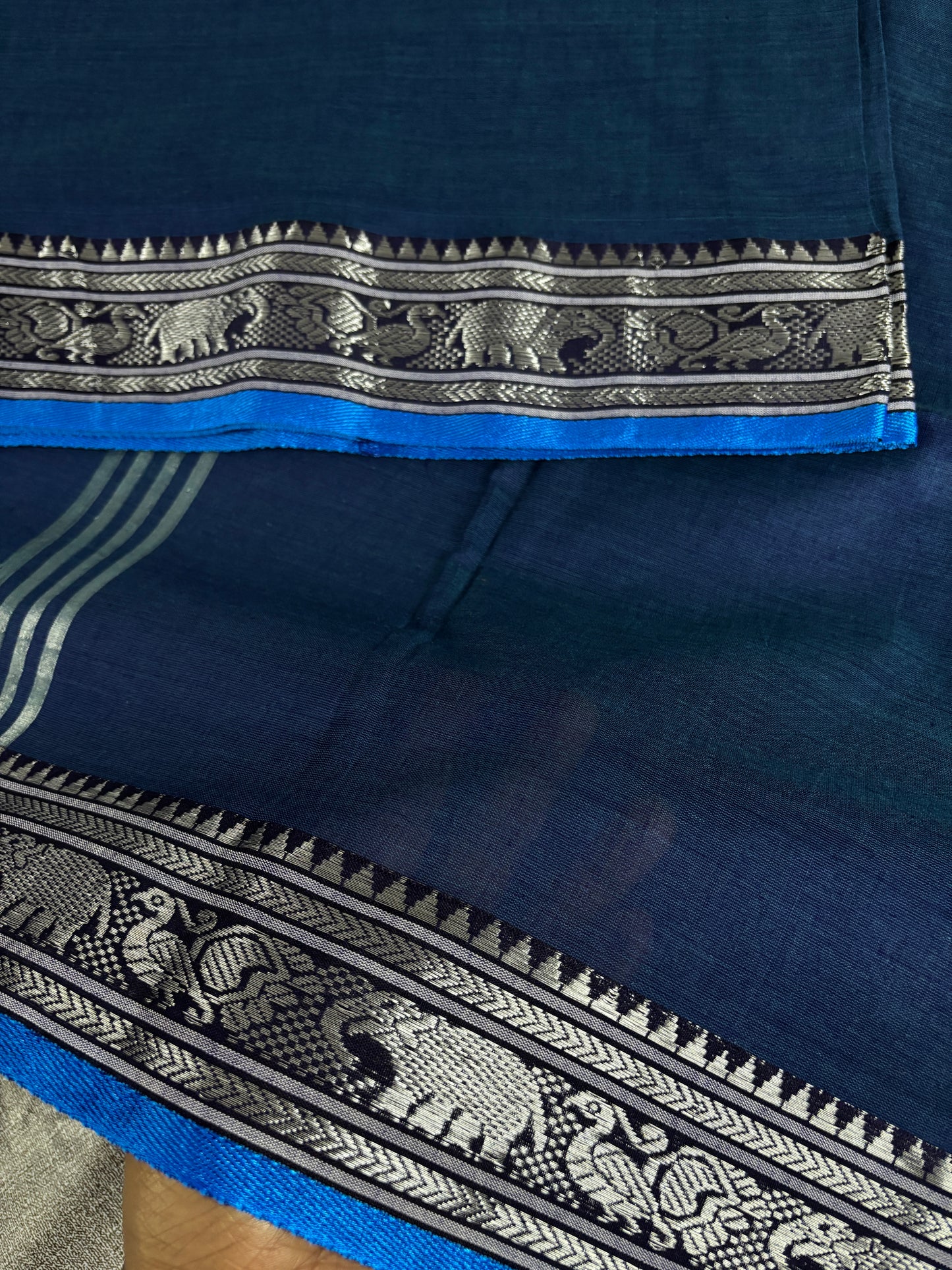 Blue Maheswari Cotton saree