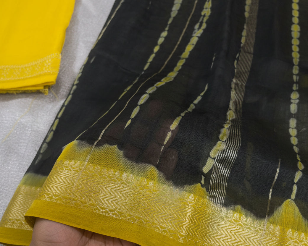 Black Ember Maheswari Silk Saree