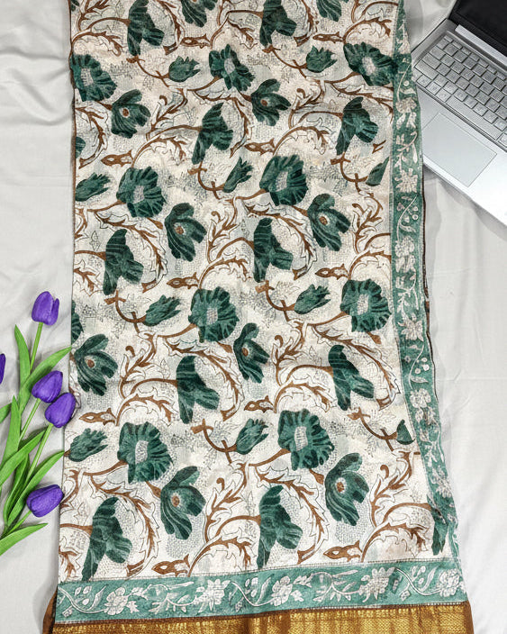 Forest Petals Maheswari Silk Saree