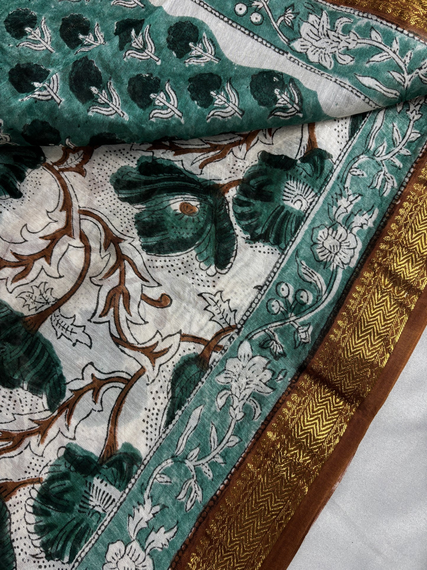 Forest Petals Maheswari Silk Saree