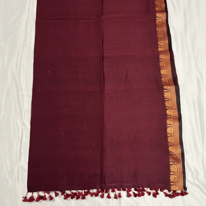 Maroon Gleam Cotton Saree