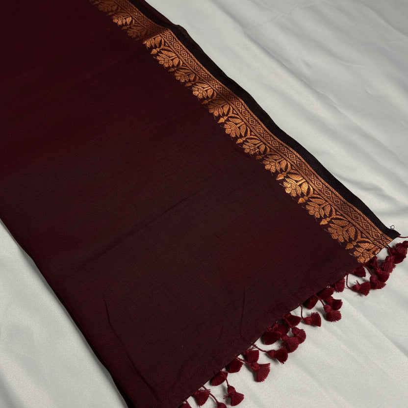 Maroon Gleam Cotton Saree