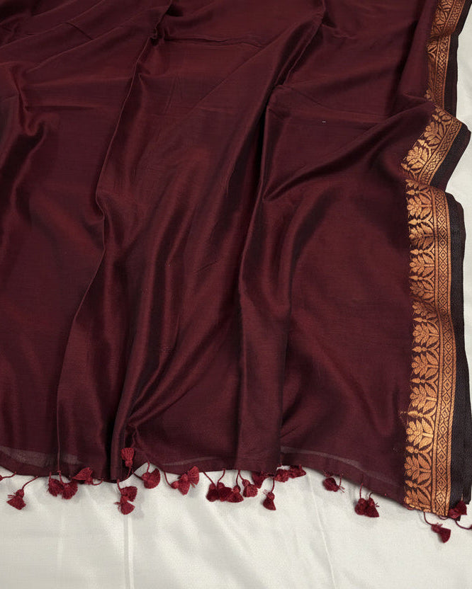 Maroon Gleam Cotton Saree
