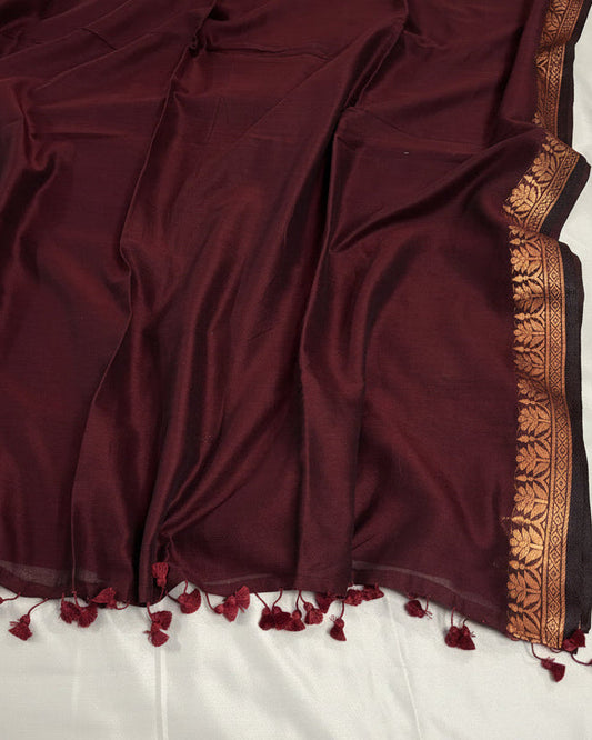 Maroon Gleam Cotton Saree