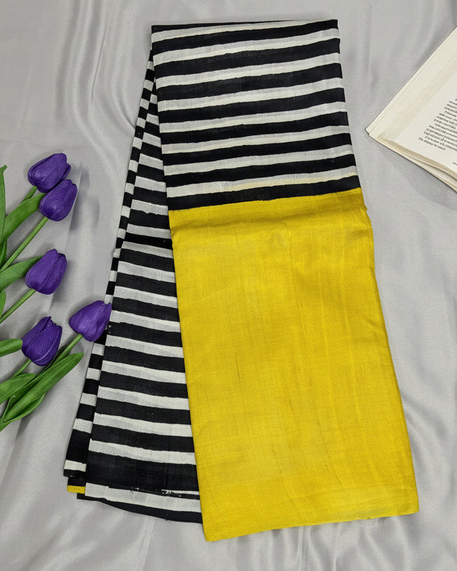 Sunlit Noir Pure Silk Saree