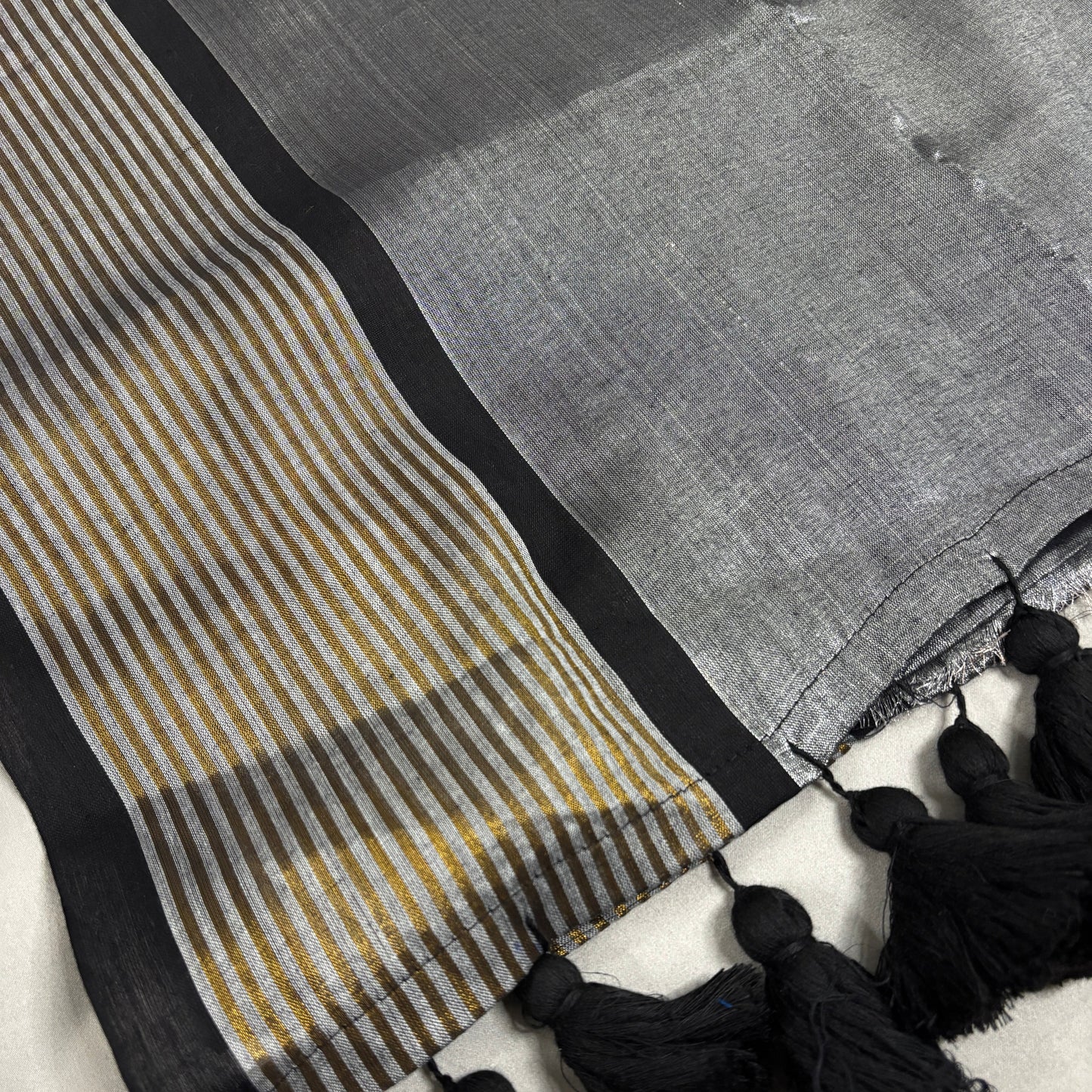 Slate Linea Tissue Cotton Saree