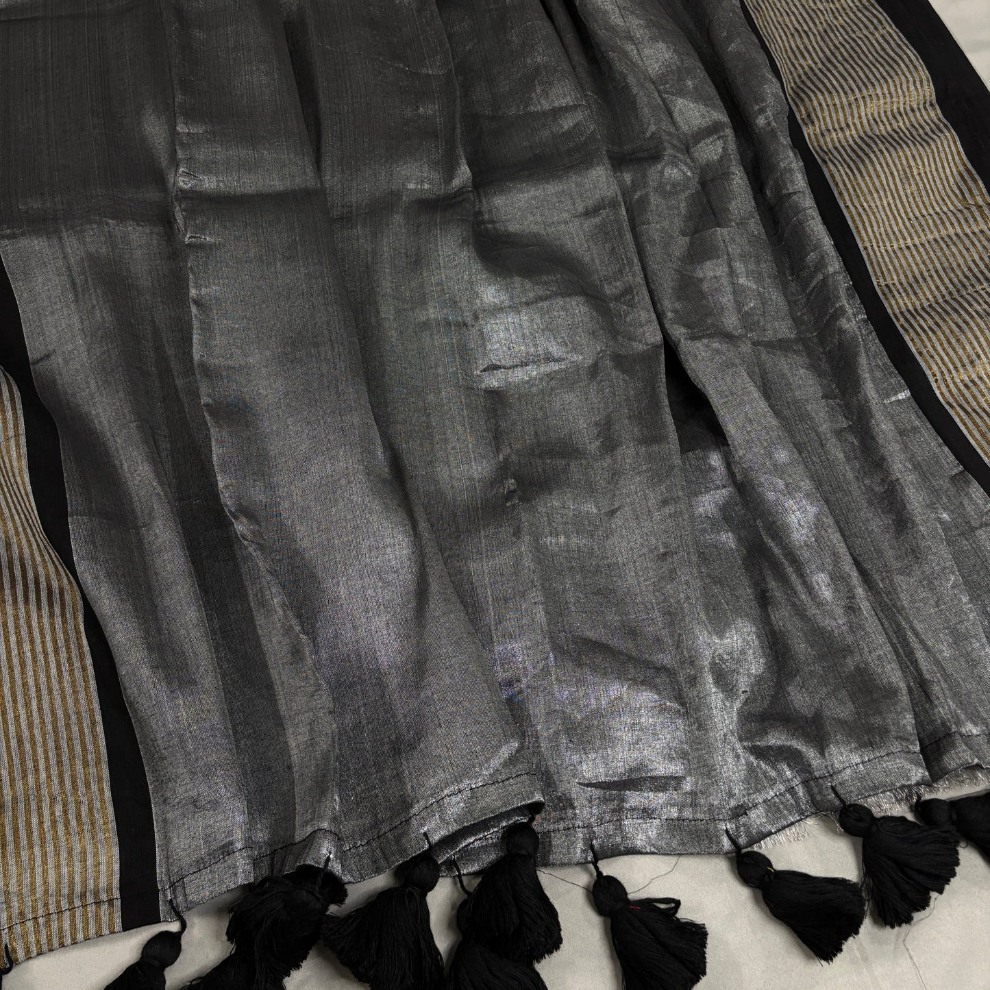 Slate Linea Tissue Cotton Saree