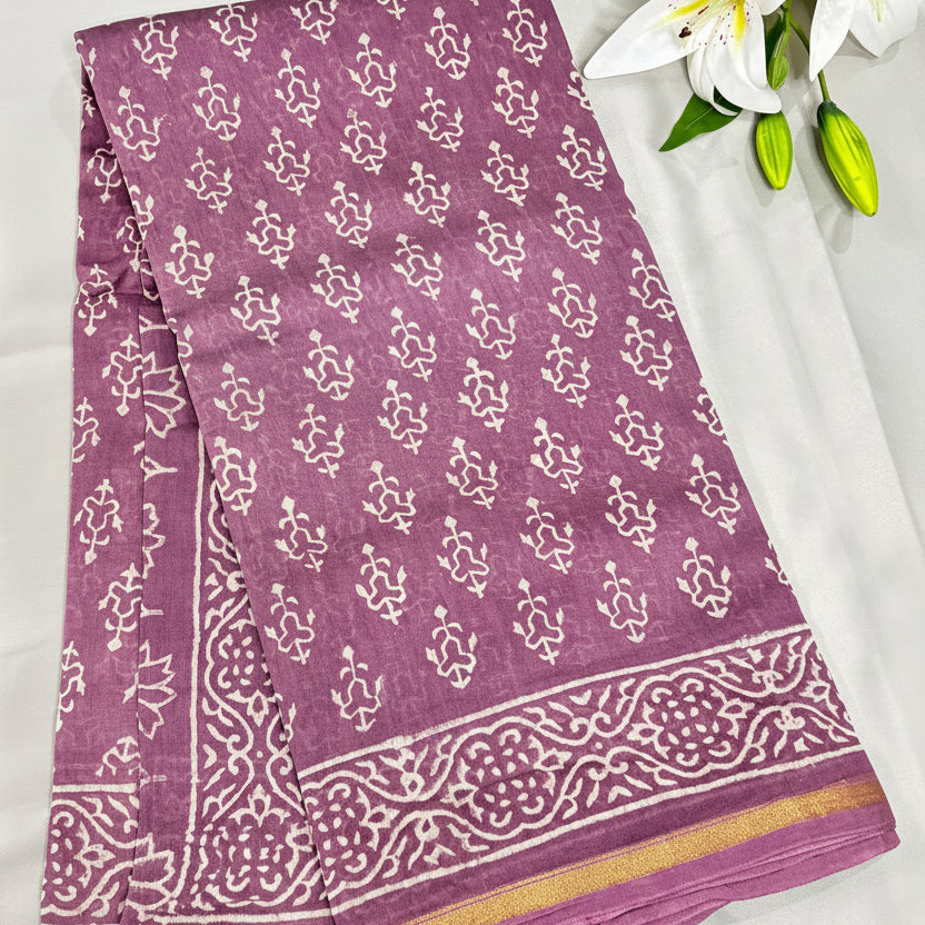 Purple Poise Chanderi Silk Saree