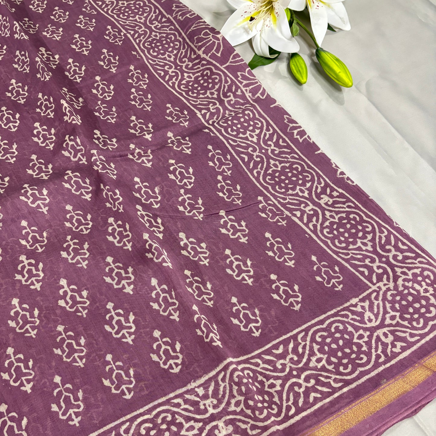 Purple Poise Chanderi Silk Saree