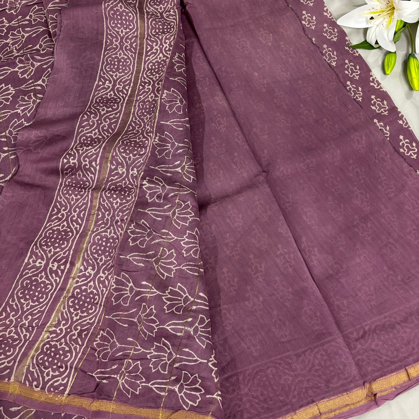 Purple Poise Chanderi Silk Saree