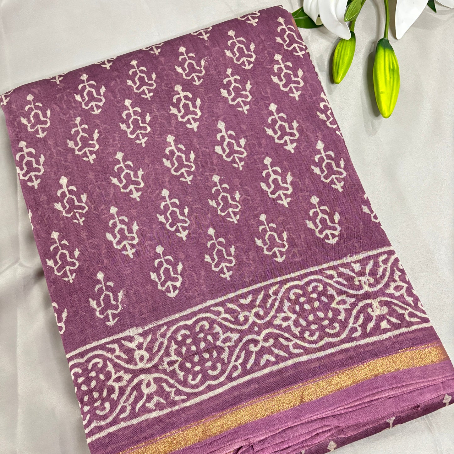 Purple Poise Chanderi Silk Saree