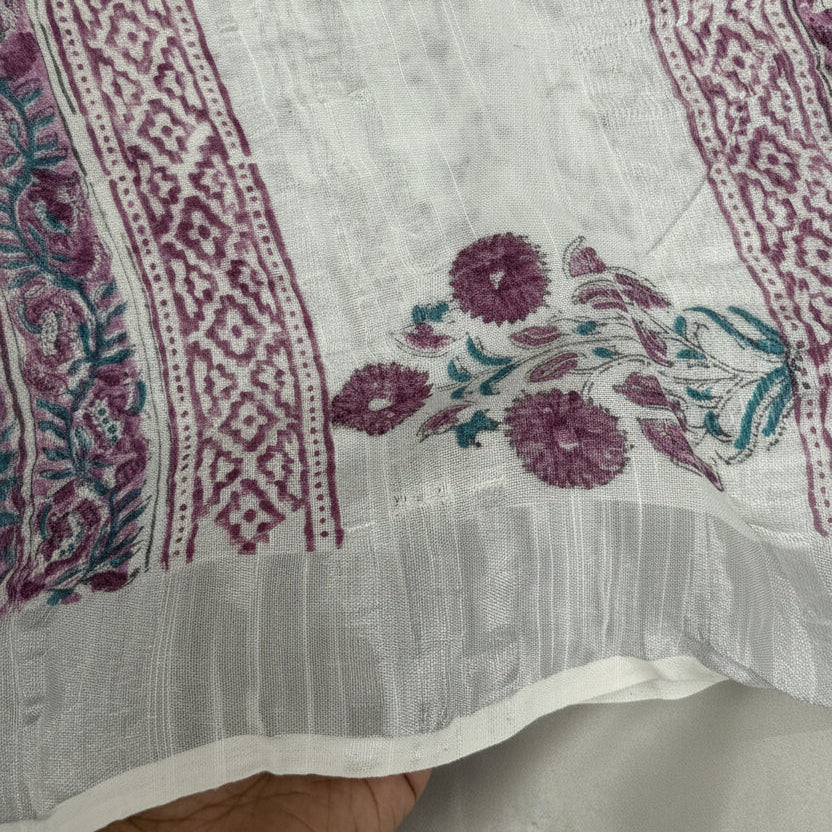 Floral Form  Linen Saree
