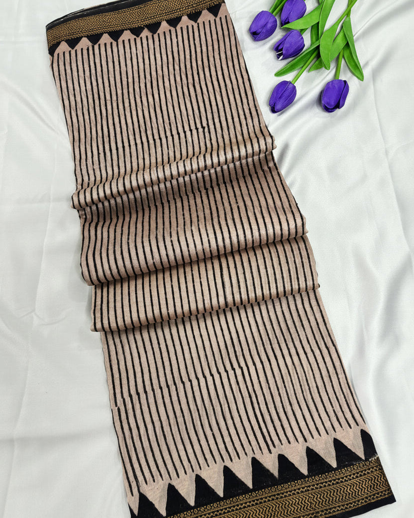 Ivory Aurea Maheswari Silk Saree