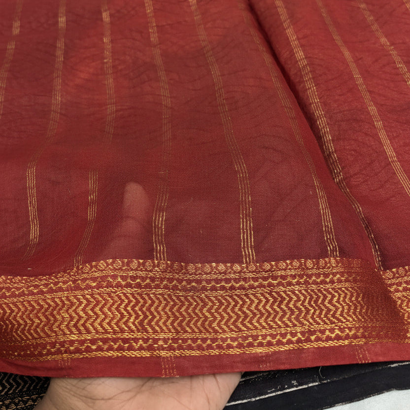 Ivory Aurea Maheswari Silk Saree