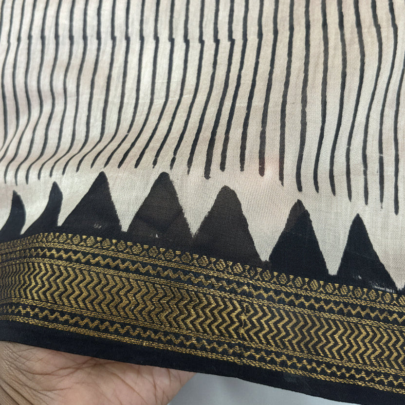 Ivory Aurea Maheswari Silk Saree