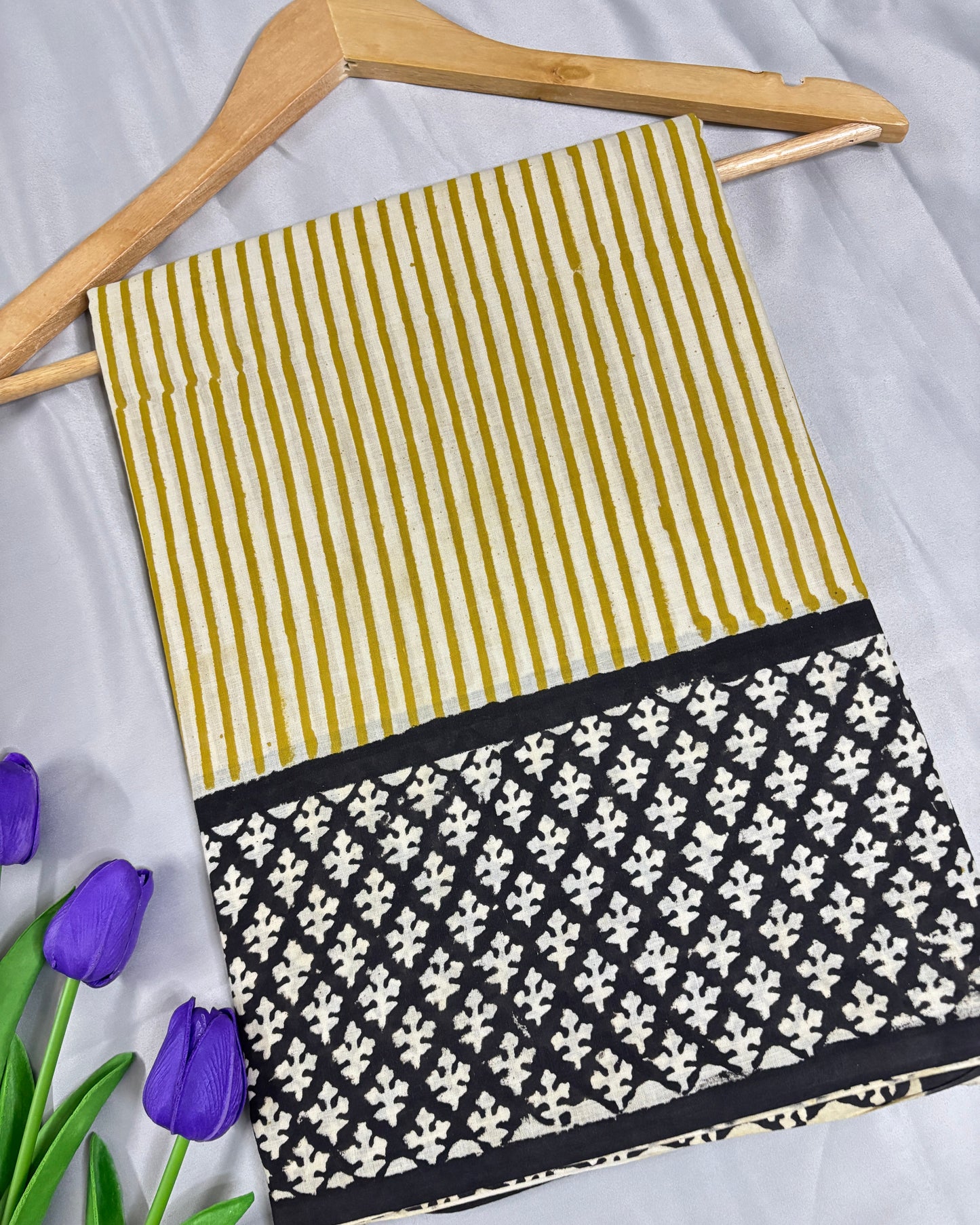 Citrine Classic Yellow Cotton Saree