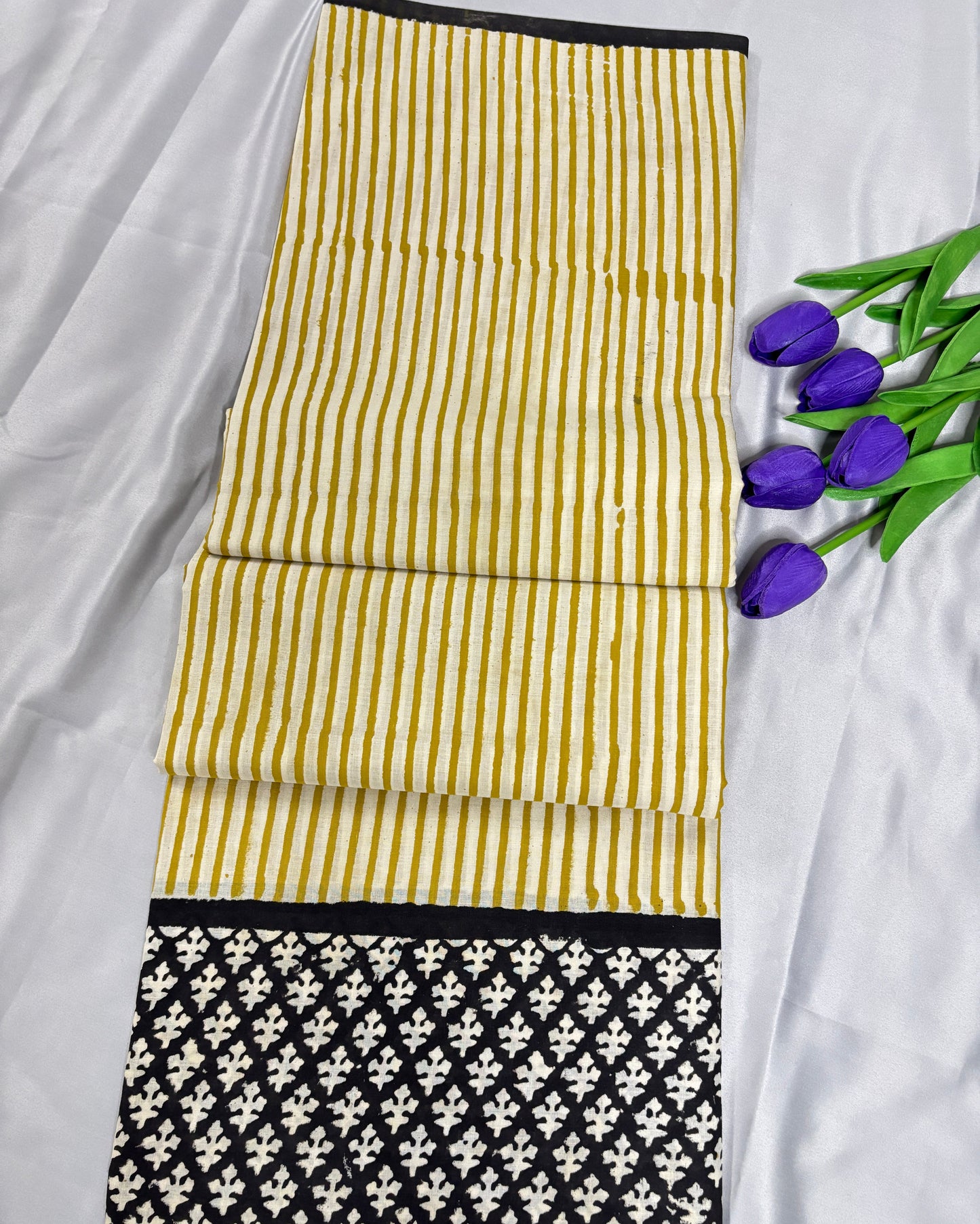 Citrine Classic Yellow Cotton Saree