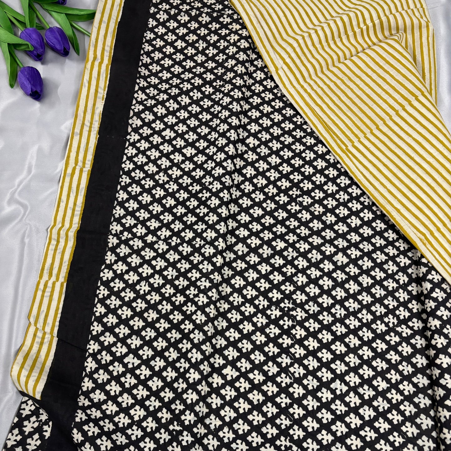 Citrine Classic Yellow Cotton Saree