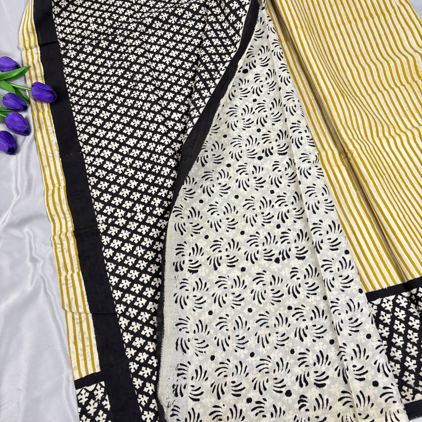 Citrine Classic Yellow Cotton Saree
