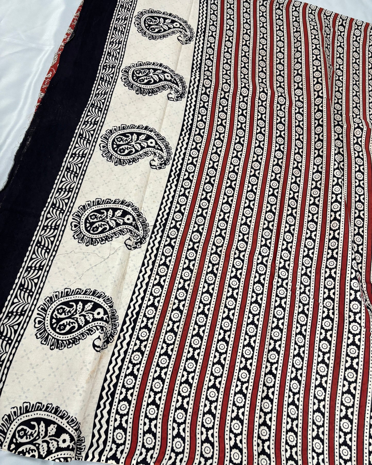 Scarlet Mor Red Cotton Saree