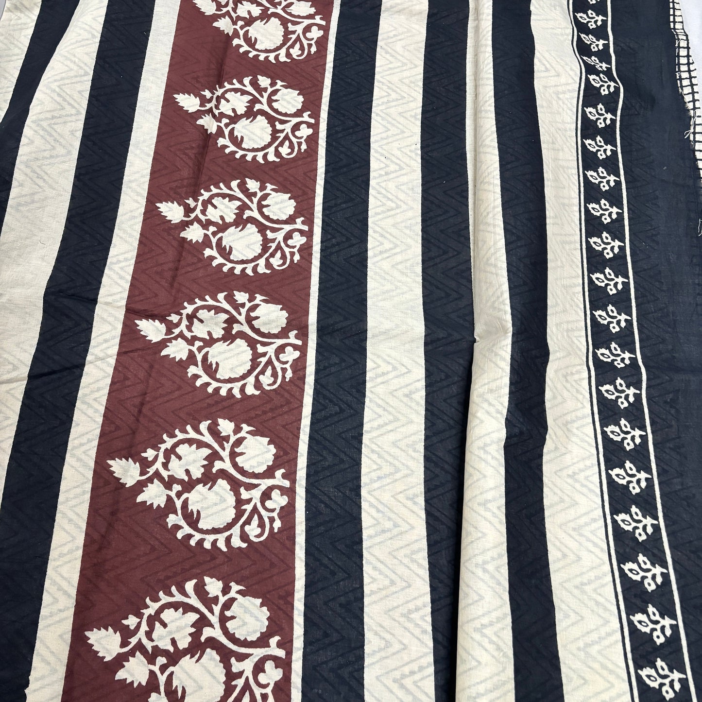 Noir Rust Checked Cotton saree