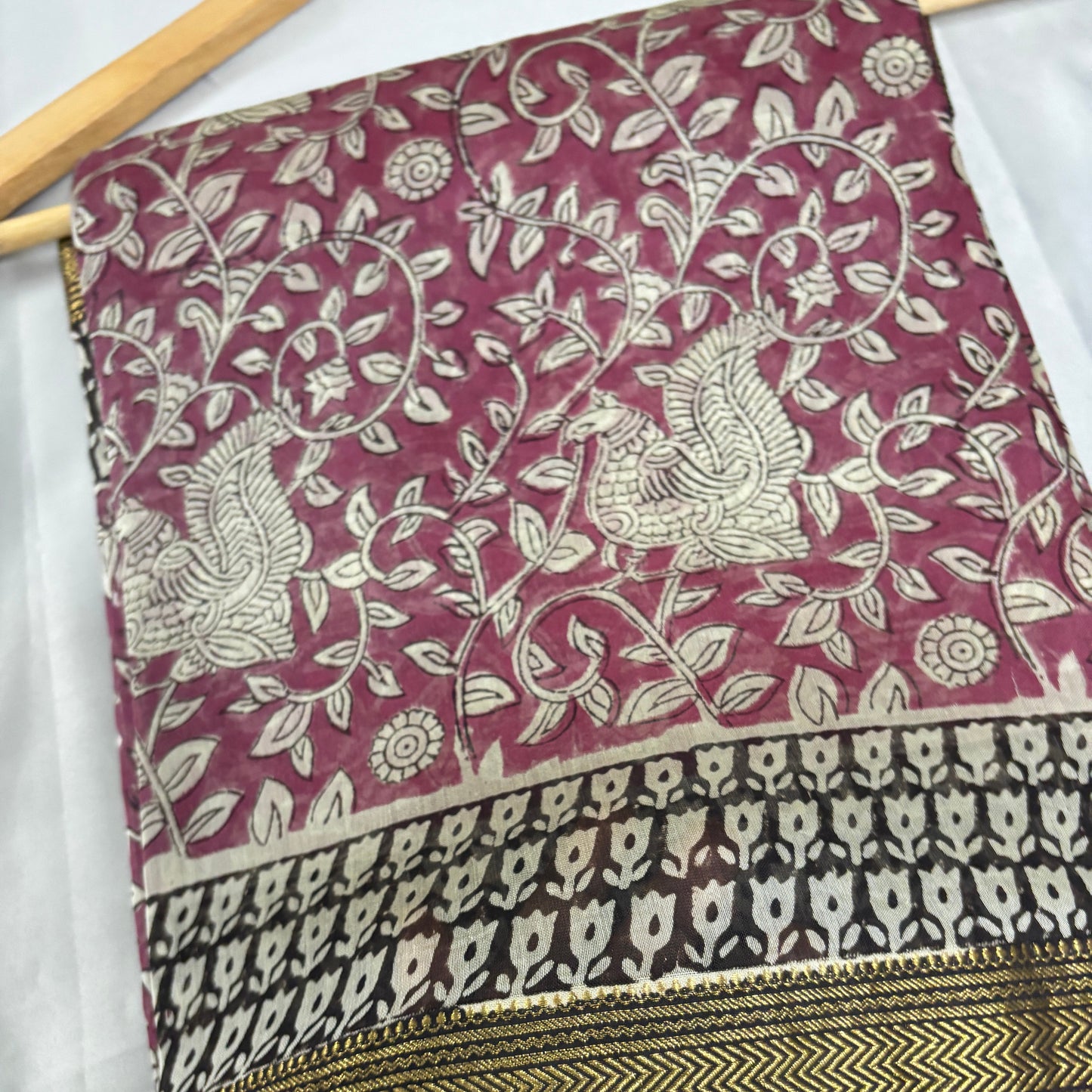Rosy Dusk Maheswari Silk Saree