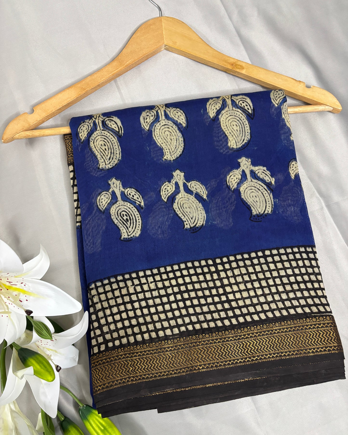 Indigo Grace Maheswari Silk Saree