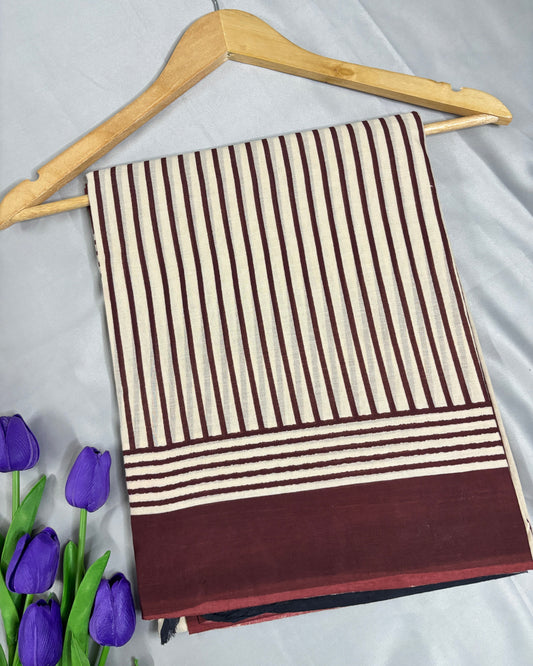 Scarlet Lines Cotton Saree