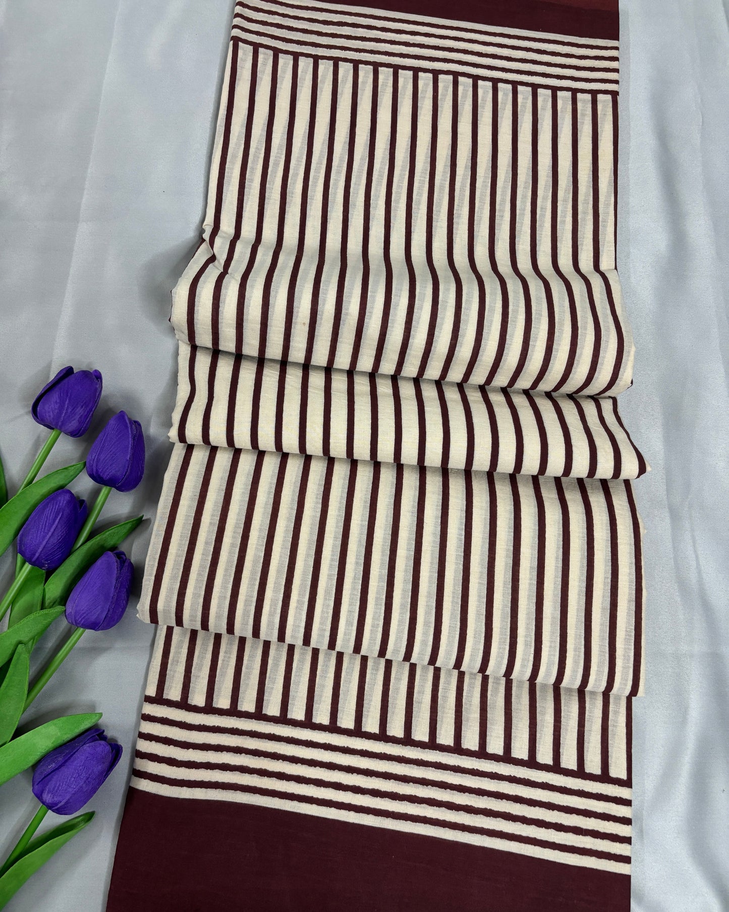 Scarlet Lines Cotton Saree