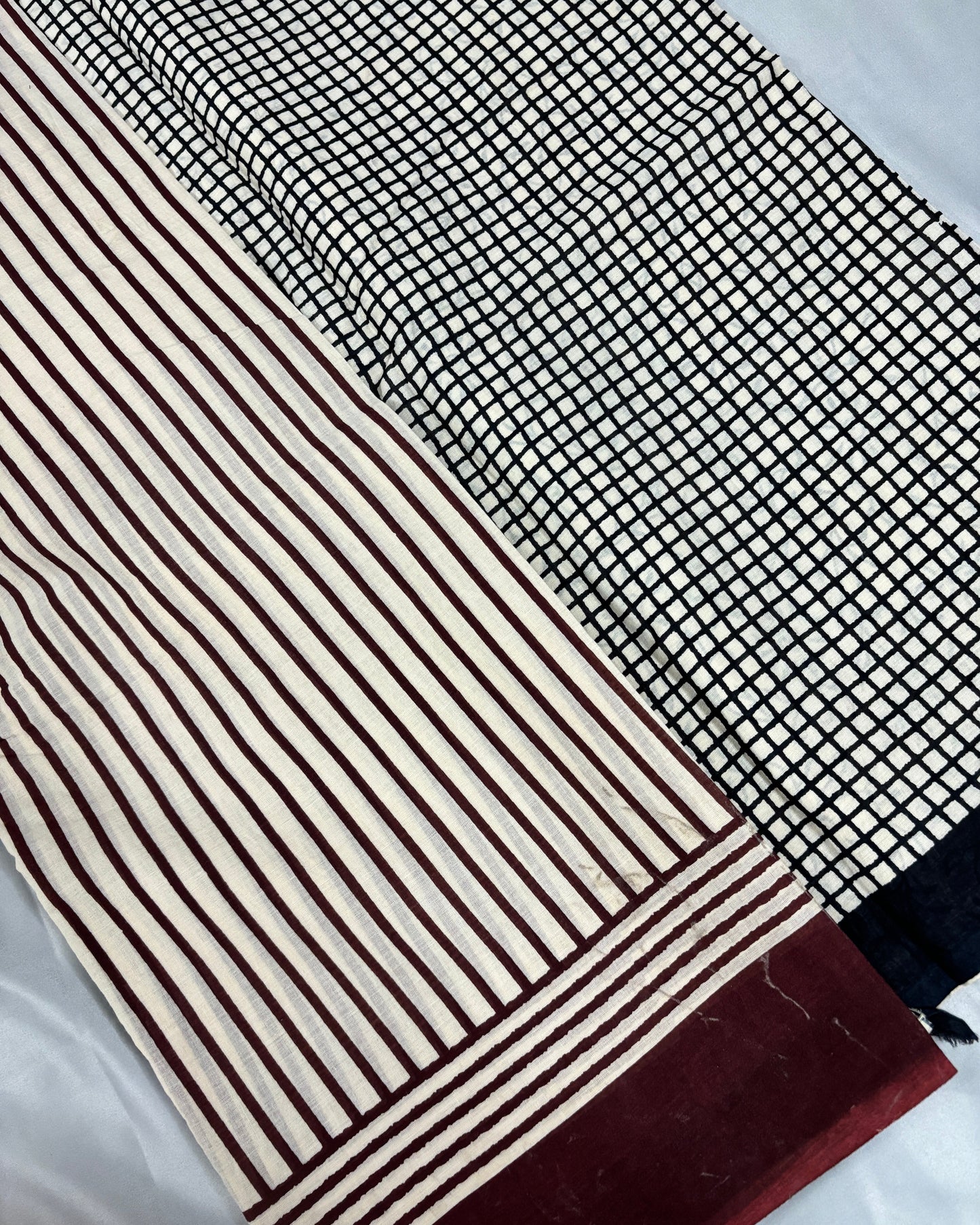Scarlet Lines Cotton Saree