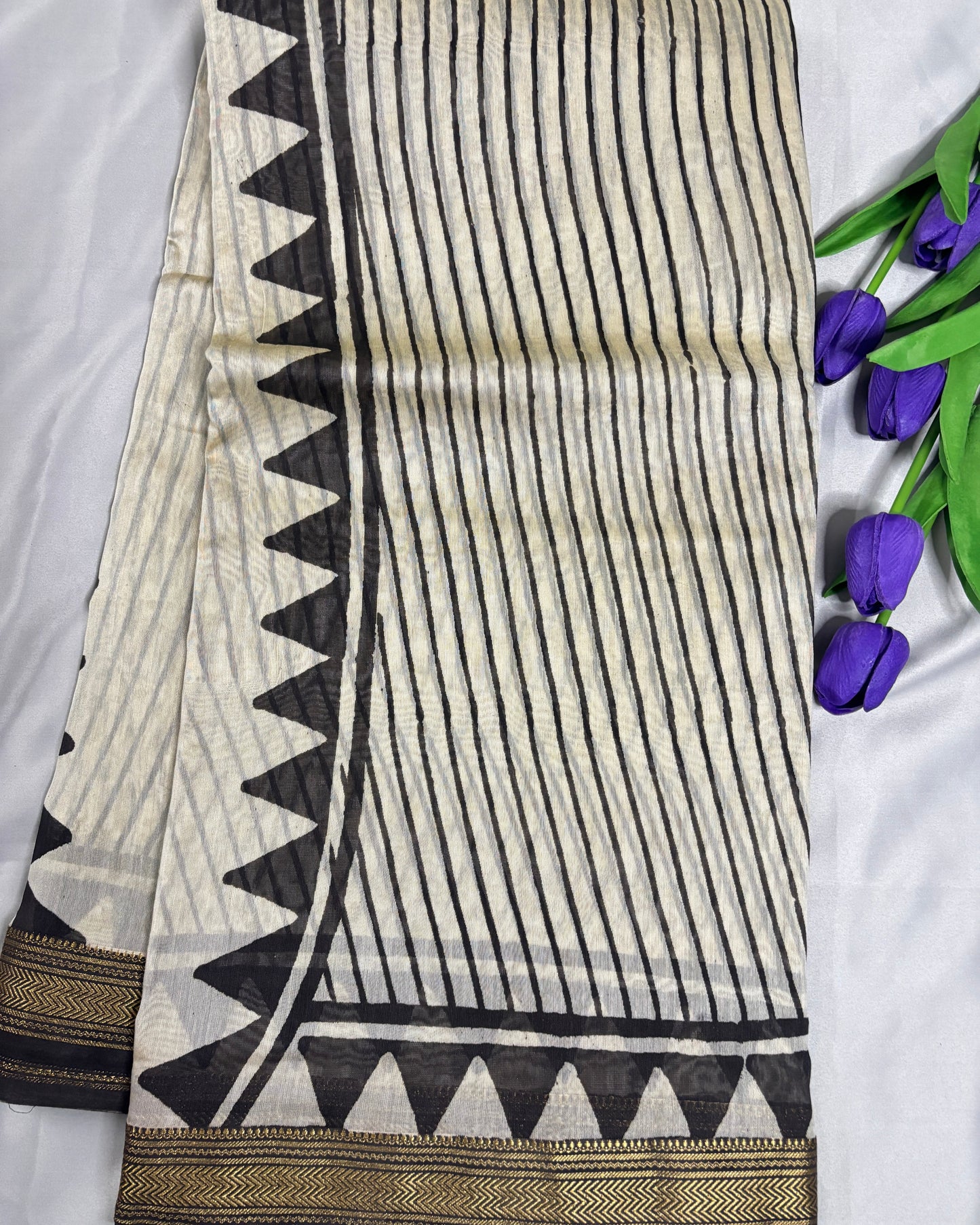 Striped Serenity Maheswari Silk Saree
