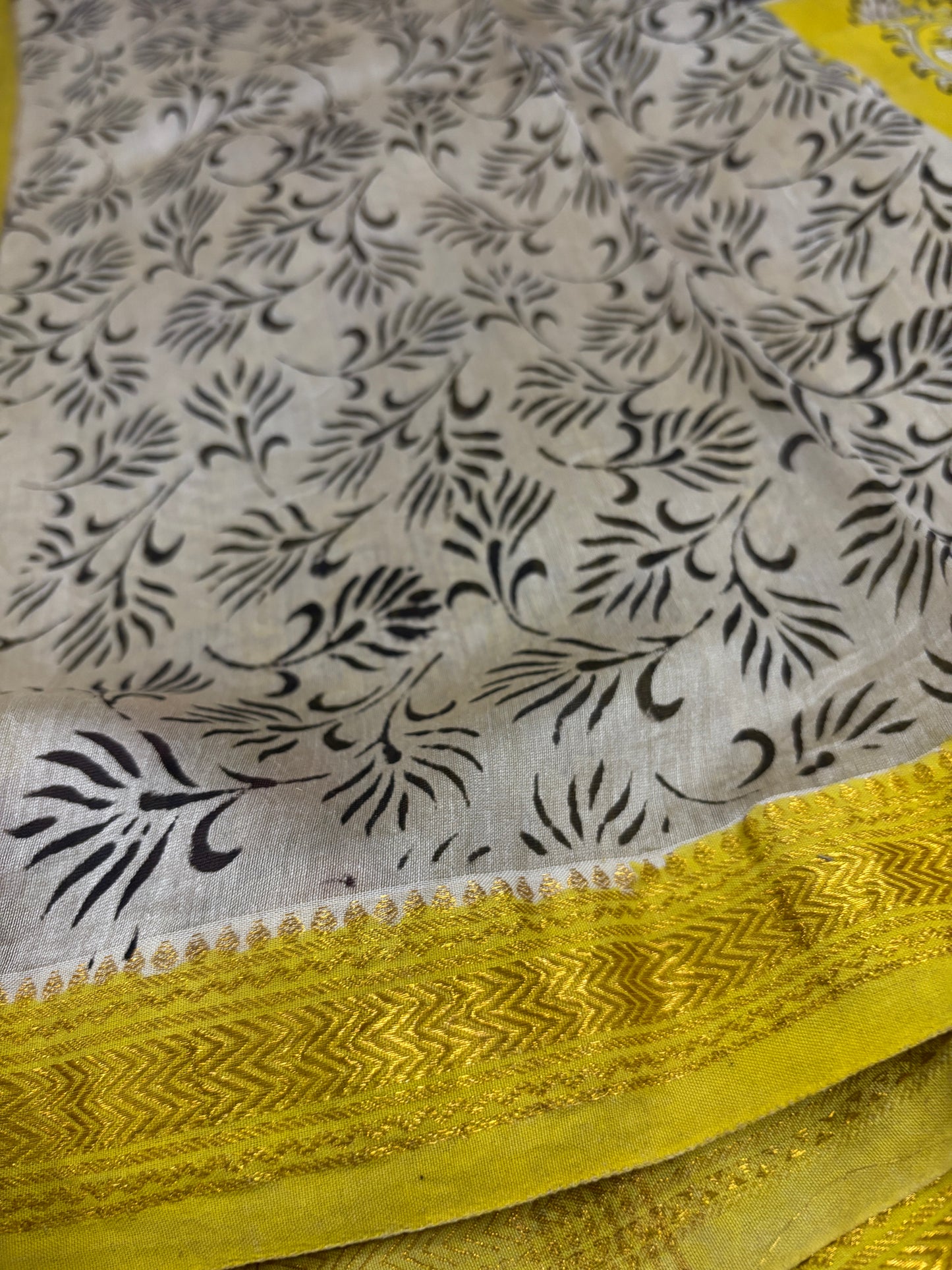 Midnight Marigold Maheswari Silk Saree