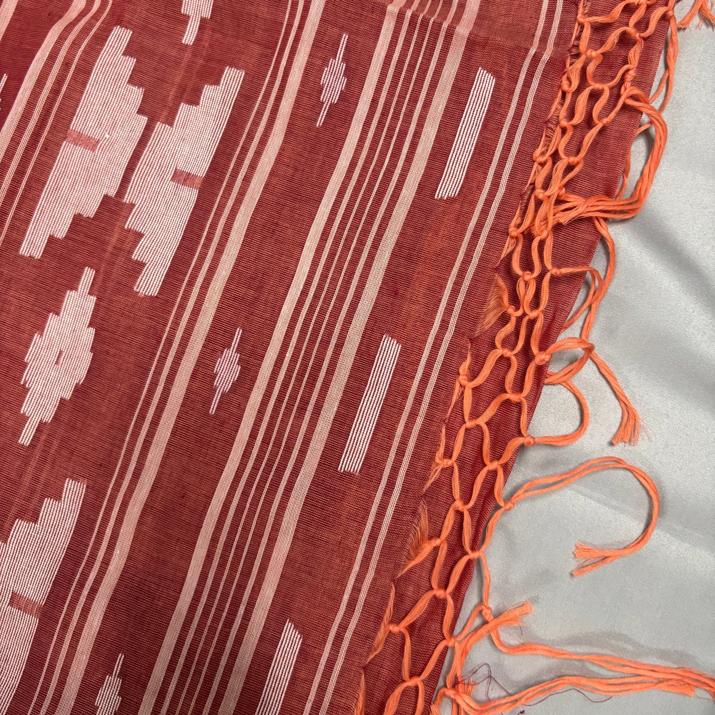 Terracotta Grace Cotton Jamdani Saree