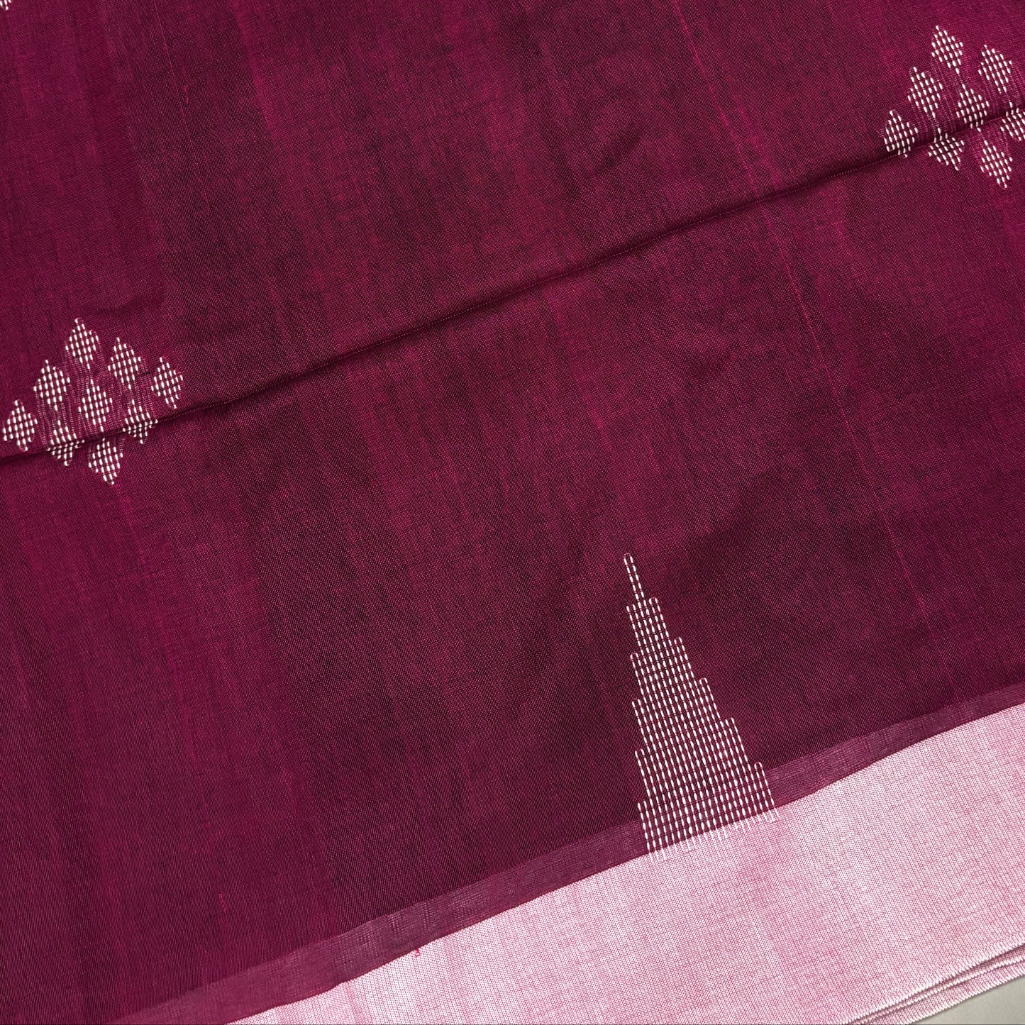 Royal Plum Woven Cotton Saree