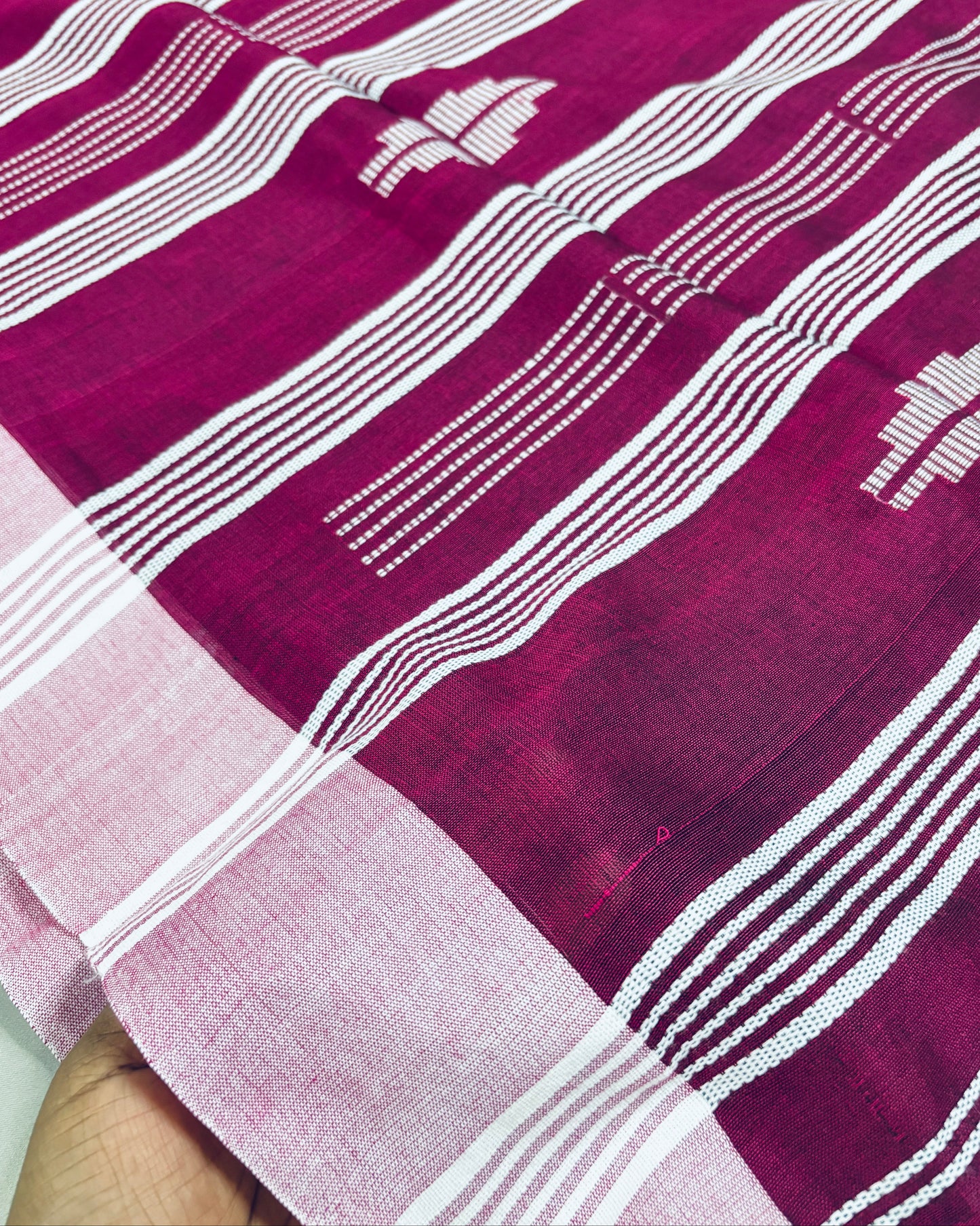 Royal Plum Woven Cotton Saree