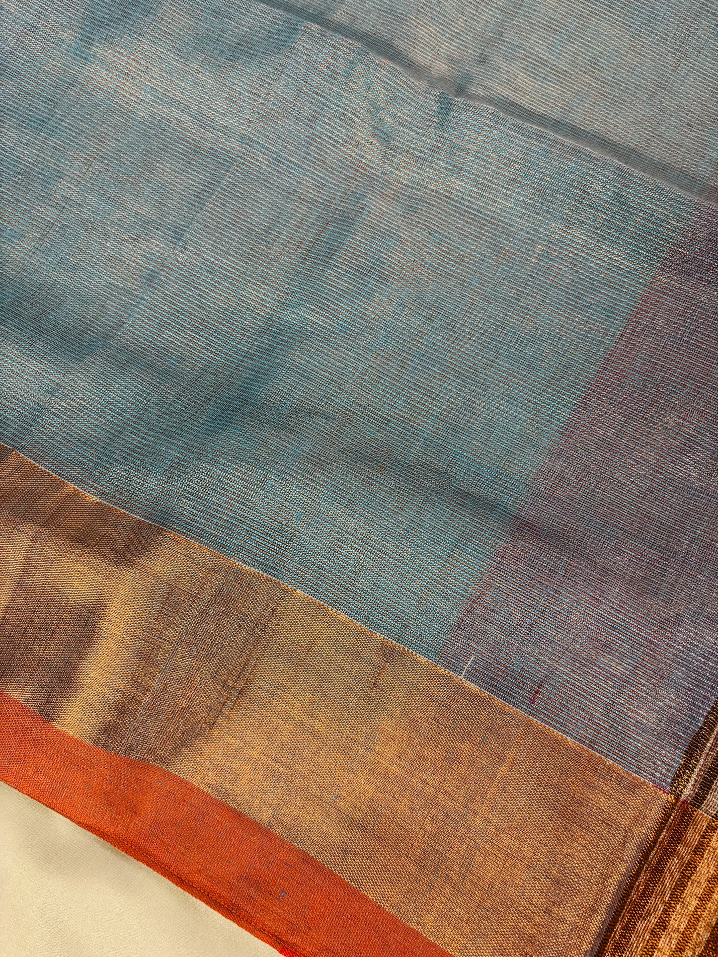 Aqua Élan Tissue Khadi Saree