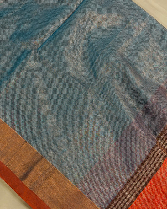 Aqua Élan Tissue Khadi Saree